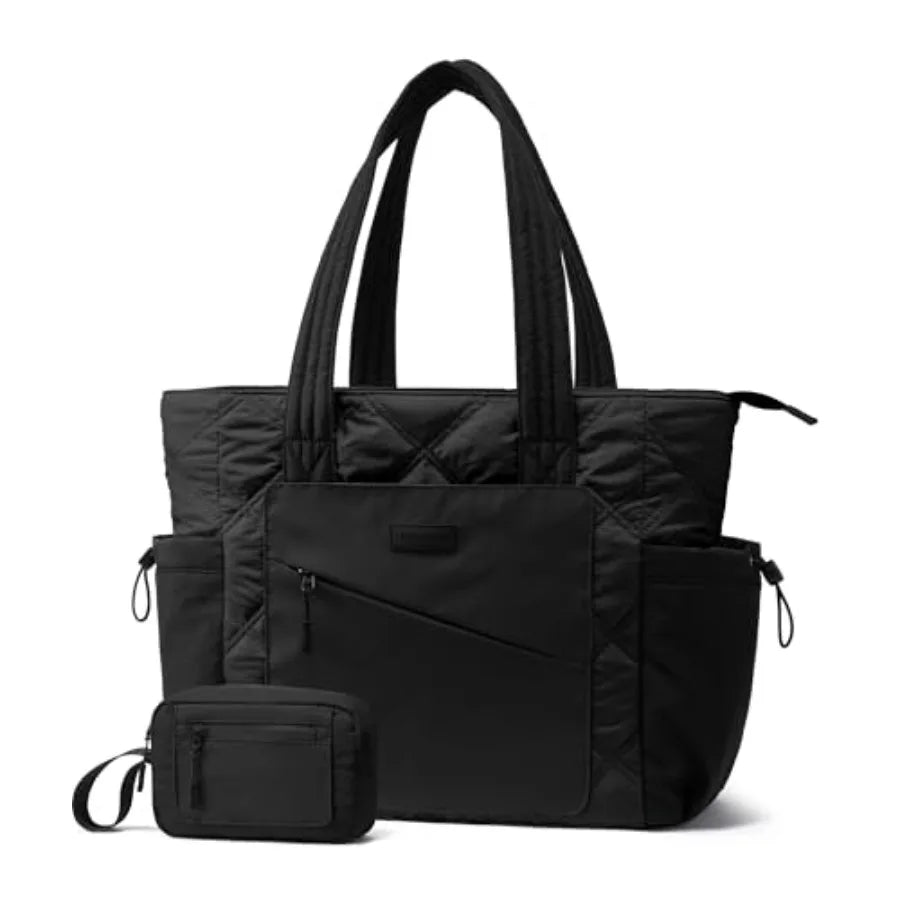 LOVEVOOK Tote Bag for Women, puffer tote bag for Work Travel Nurse, Lightweight quilted Bags with Compartments