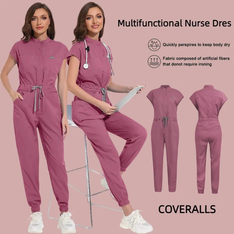Wholesale Medical Apparel Scrub Uniform Women Short Sleeved Scrubs Jumpsuit Medical Hospital Clothing Scrub Uniforms with Pocket