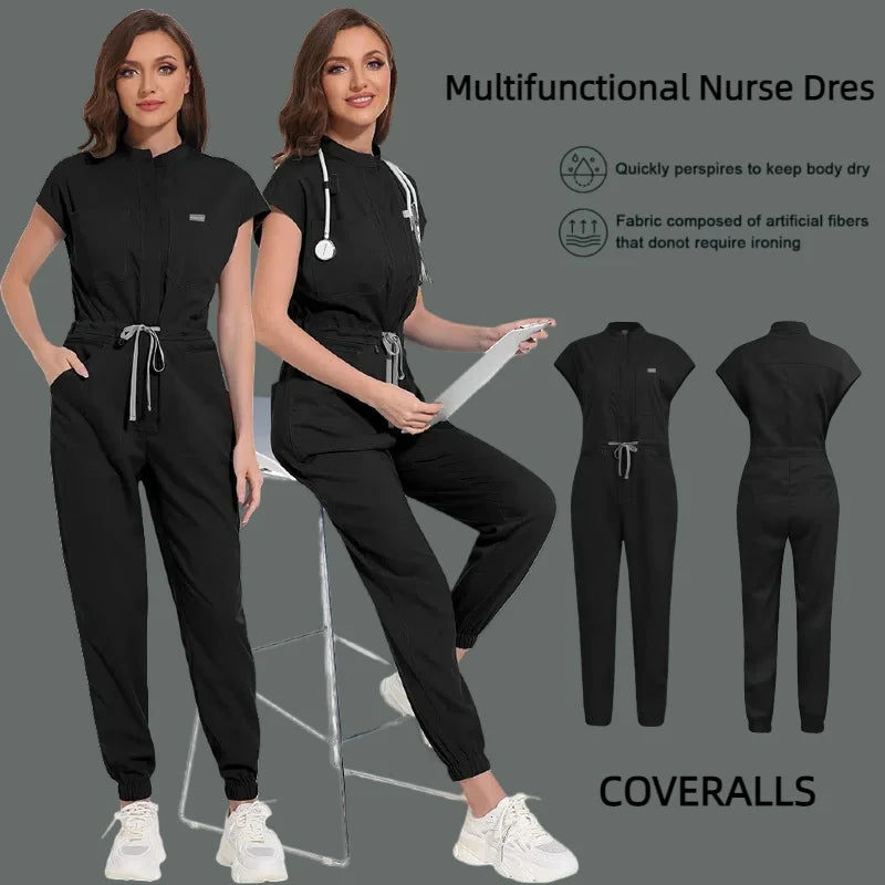 Wholesale Medical Apparel Scrub Uniform Women Short Sleeved Scrubs Jumpsuit Medical Hospital Clothing Scrub Uniforms with Pocket