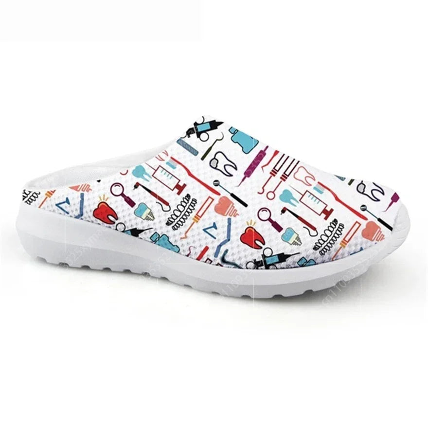 Women's Summer Slippers Hospital Nurse Printing Home Slipper Ladies Non-Slip Beach Sandals For Females Nursing Shoes