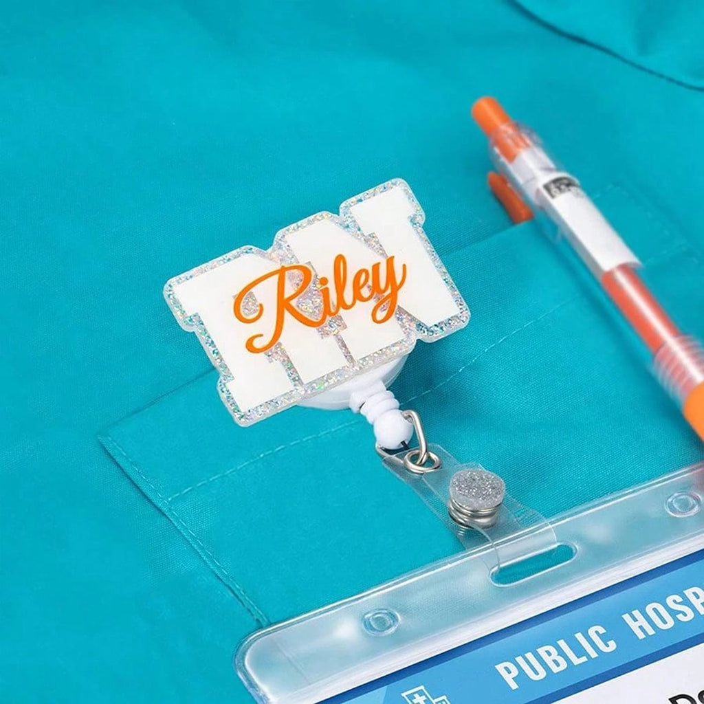 Custom Reel Badge Cute Name PA LAB LPN TECH MD RMA BSN EMT CNA LVN RN ID Badge Reels Nurse Colleague Staff Hospital Doctor