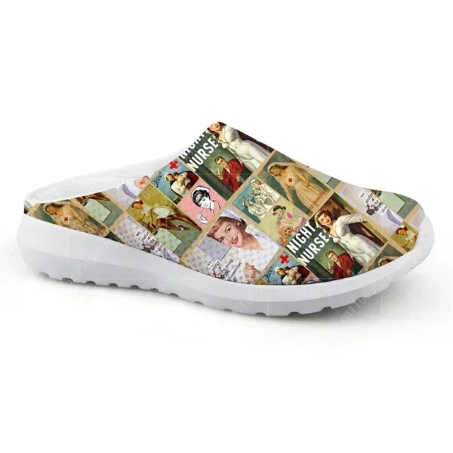 Women's Summer Slippers Hospital Nurse Printing Home Slipper Ladies Non-Slip Beach Sandals For Females Nursing Shoes