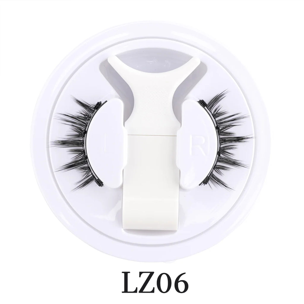 New 1 Pair Magnetic Eyelashes Handmade 3D Fluffy Faux Mink Lashes Reusable Natural False Eyelashes Magnetic Tweezers Makeup Set