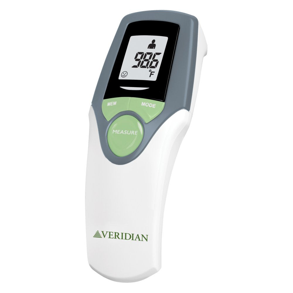 Veridian Healthcare Infrared Thermometer | Forehead Measurements | 1-Second Readout | Hygienic Non-Contact | Whole Family Care | 3-Year Warranty