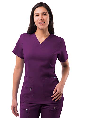 Adar Pro Scrubs for Women - Elevated V-Neck Scrub Top - P4212 - Eggplant - XX-Large