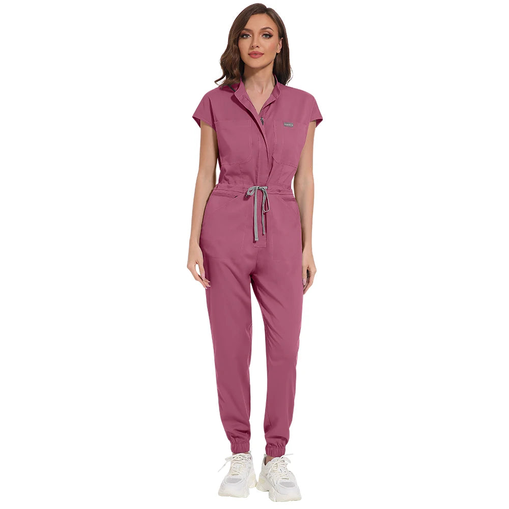 Wholesale Medical Apparel Scrub Uniform Women Short Sleeved Scrubs Jumpsuit Medical Hospital Clothing Scrub Uniforms with Pocket
