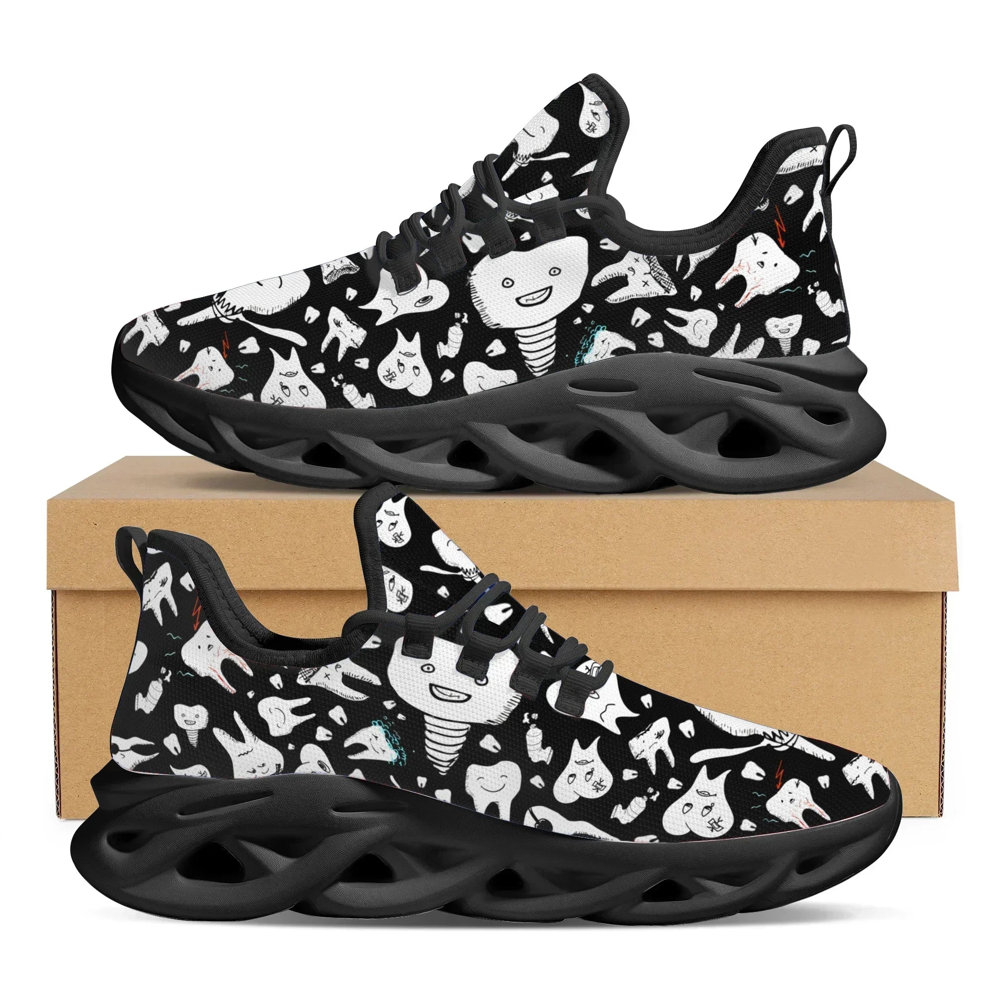 Cute Dental Design Sneakers Ladies Casual Lightweight Lace Up Shoes Breathable Dental Mesh Nursing Shoes Walking Footwear