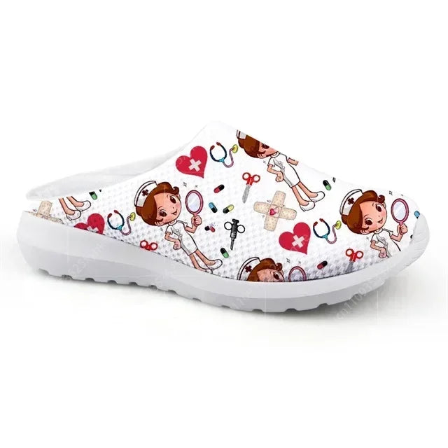 Women's Summer Slippers Hospital Nurse Printing Home Slipper Ladies Non-Slip Beach Sandals For Females Nursing Shoes