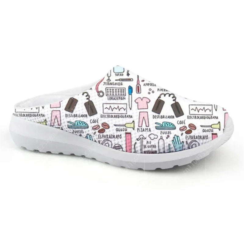 Women's Summer Slippers Hospital Nurse Printing Home Slipper Ladies Non-Slip Beach Sandals For Females Nursing Shoes