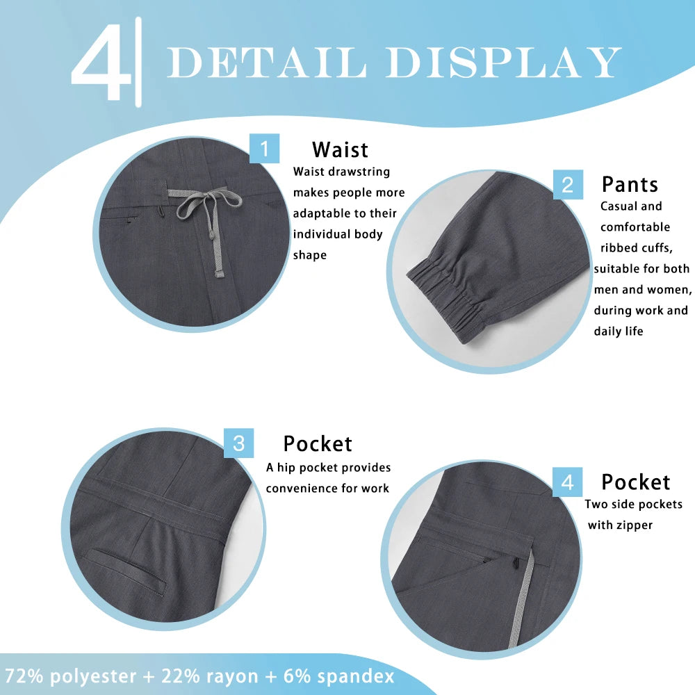 Fashion Bodysuit High-End Work Clothes Medical Doctor Jumpsuits Short Sleeve Operating Room Uniforms Doctor Nurse Scrub Overalls