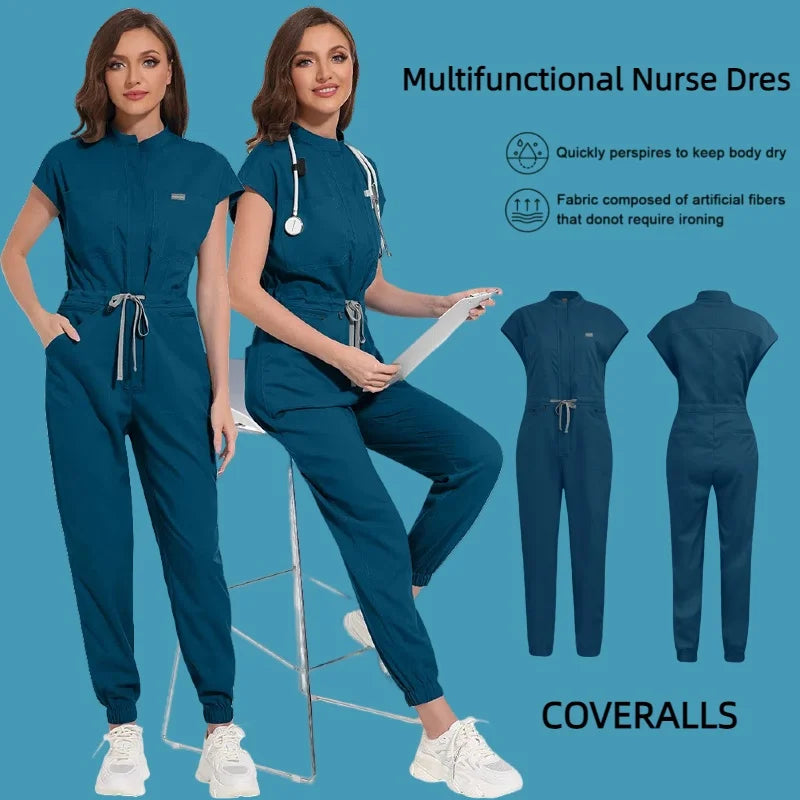 Wholesale Medical Apparel Scrub Uniform Women Short Sleeved Scrubs Jumpsuit Medical Hospital Clothing Scrub Uniforms with Pocket