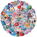 100pcs Nurse Sticker - Medical Stickers for Kids Doctor CNA Waterproof Decals for Water Bottles Laptop Luggage Computer Scrapbooking Teens Adults Girls Funny Party Birthday Decorations