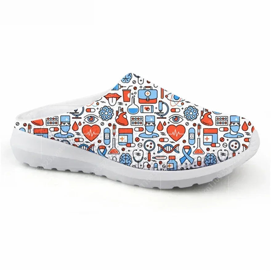 Women's Summer Slippers Hospital Nurse Printing Home Slipper Ladies Non-Slip Beach Sandals For Females Nursing Shoes